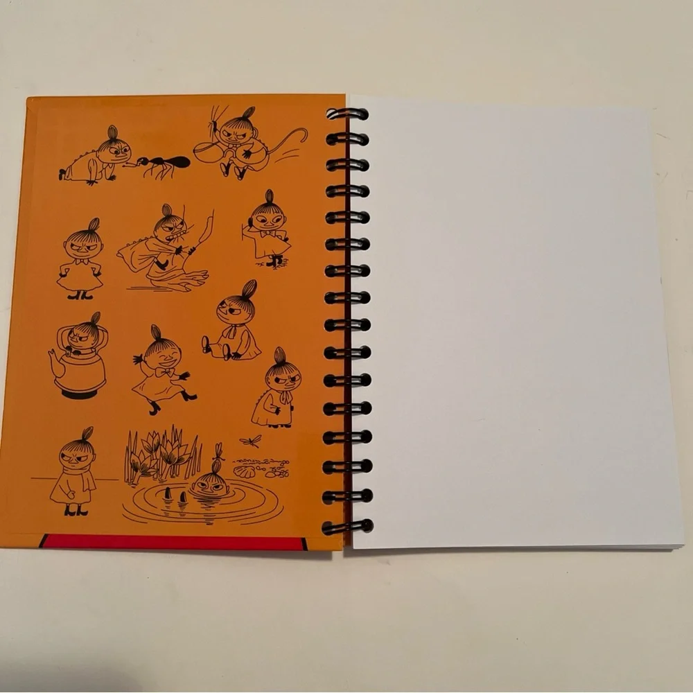 Vintage Moomin Lille My Blank Spiral Bound Notebook Hard Cover Yellow Finland
